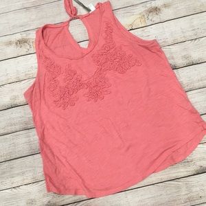 LC detailed tank top with tie back